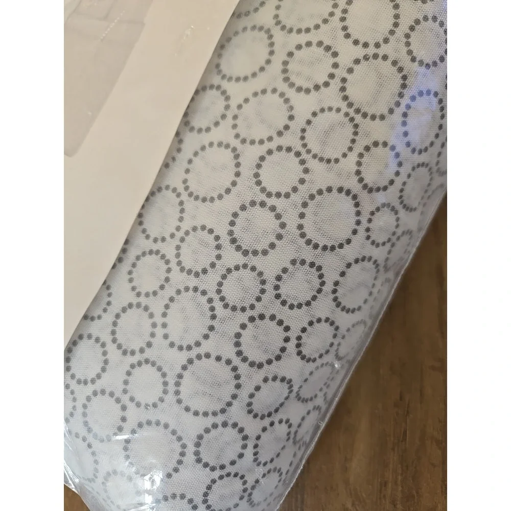 Ikea Tradaster Full/Queen Duvet Cover + Pillowcases White W/Gray Circles NIP